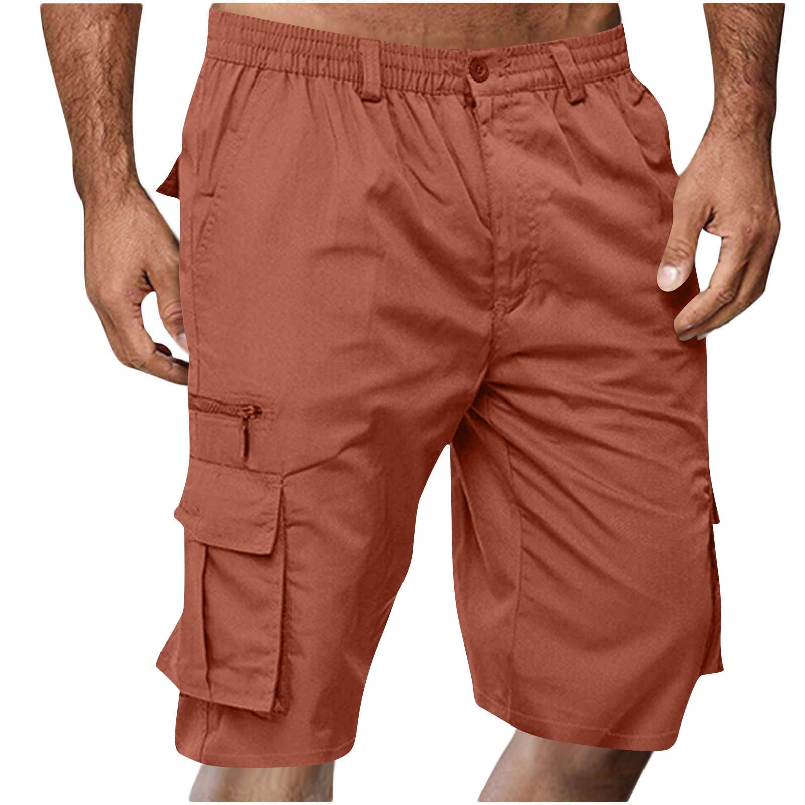 SMIDOW Cargo Shorts for Men - Big and Tall Casual Summer Elastic Waist Outdoor Work Hiking Cargo Short Pants with Pockets