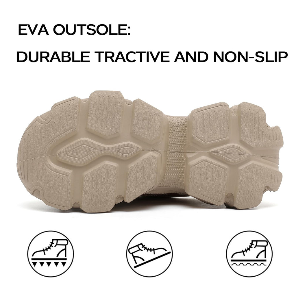 Drikler Women's Chunky Platform Comfort Orthopedic Wedge Walking Shoes Fashion Lace Up Casual Non-Slip Running Shoes