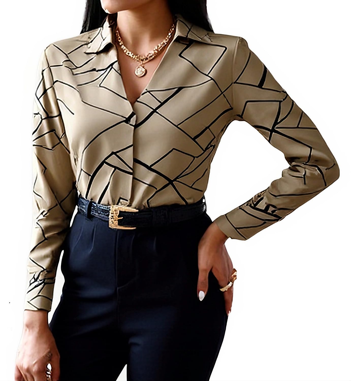 Blouses for Women Dressy Casual Colorful Long Sleeve Shirt Floral Print Tops Loose Collar Sexy T-Shirts Fashion 2023