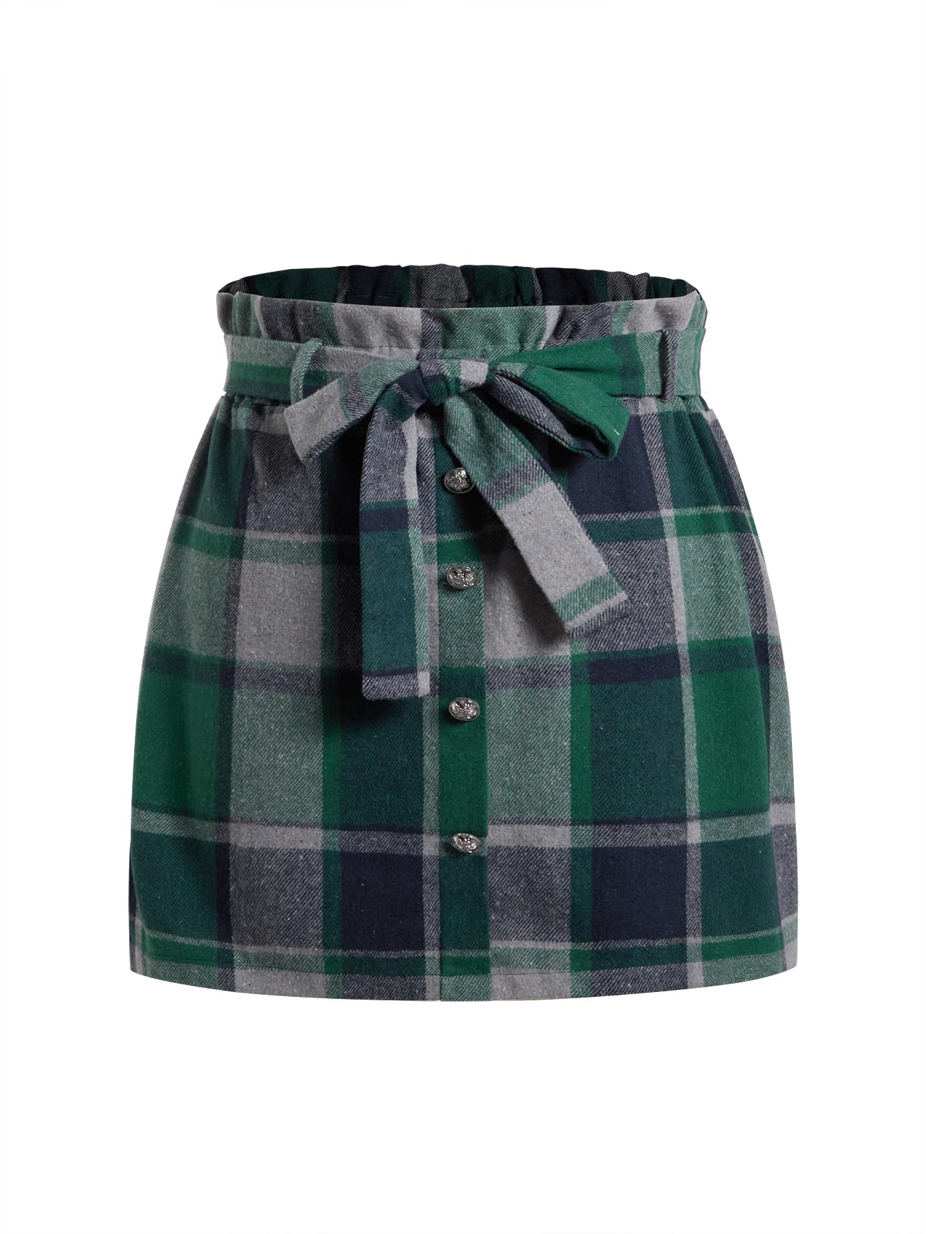 SweatyRocks Women's Plus Size Mini Skirt Plaid Flannel Short Skirts Going Out Outfits for Curvy Women
