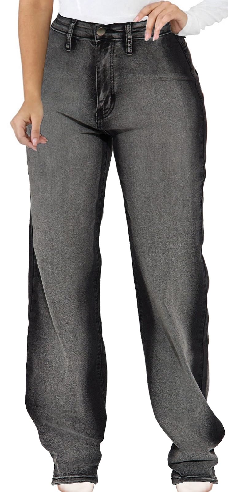 CuteCherry Women Baggy Ripped Jeans Destroyed Wide Leg Retro Denim Pants