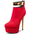 Saekcted Womens Stiletto High Heel Round Toe Platform Ankle Boots Short Bootie Ankle Strap Zipper Dress Shoes Casual Winter 5.9 Inches Heels