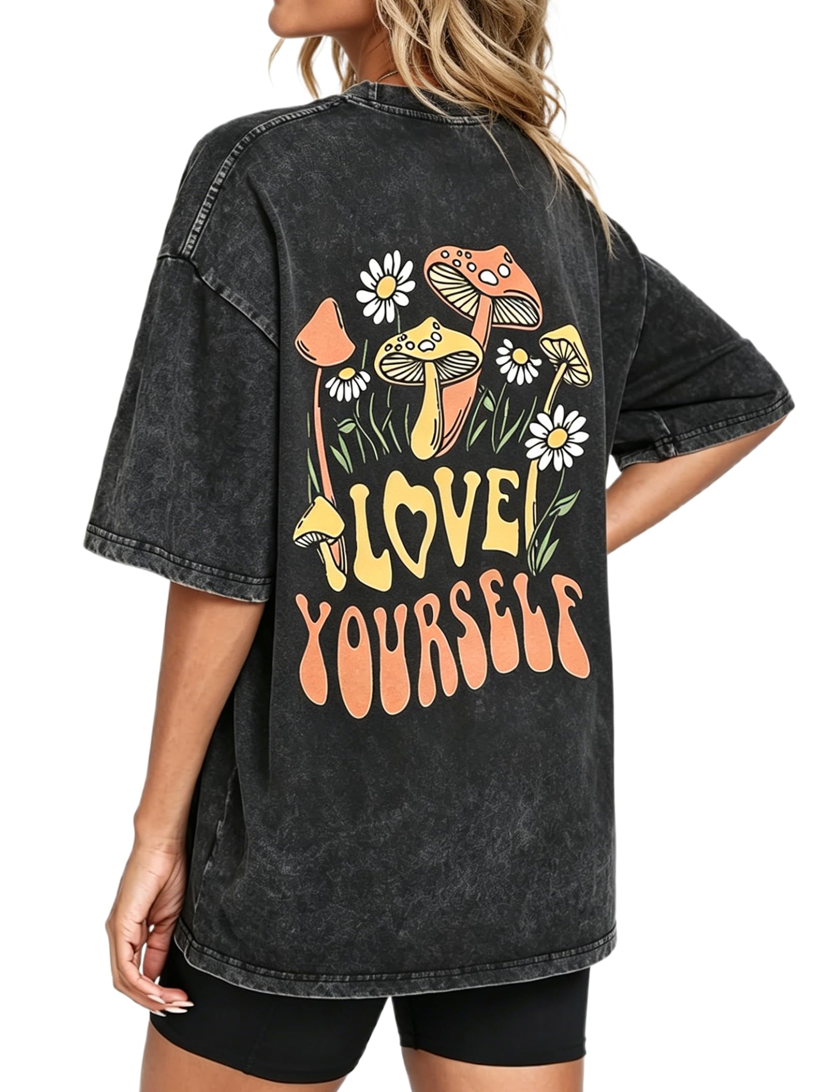 CSDAJIO Women's Trendy Oversized T Shirt Graphic Tee Crewneck Short Sleeve Loose Cute Going Out Summer Tops