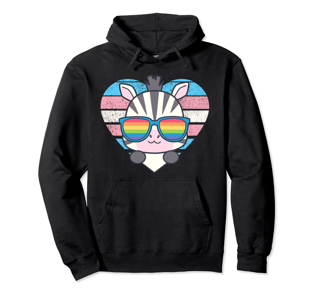 Zebra Pride Trans Flag Rainbow Sunglasses Hoodie - Custom Art Print Unisex