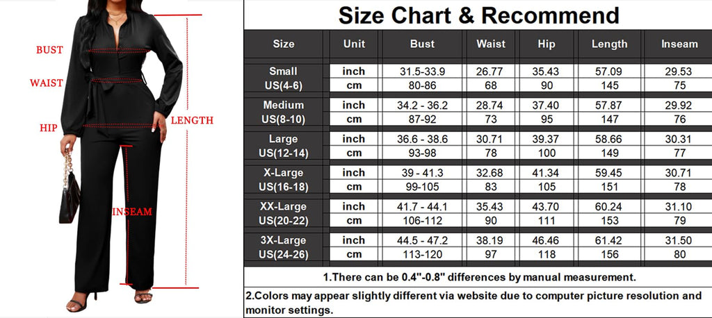 SxClub Jumpsuits for Women Formal Sexy Elegant Long Straight Pants Busineess Party Jumpsuit with Belt Pockets