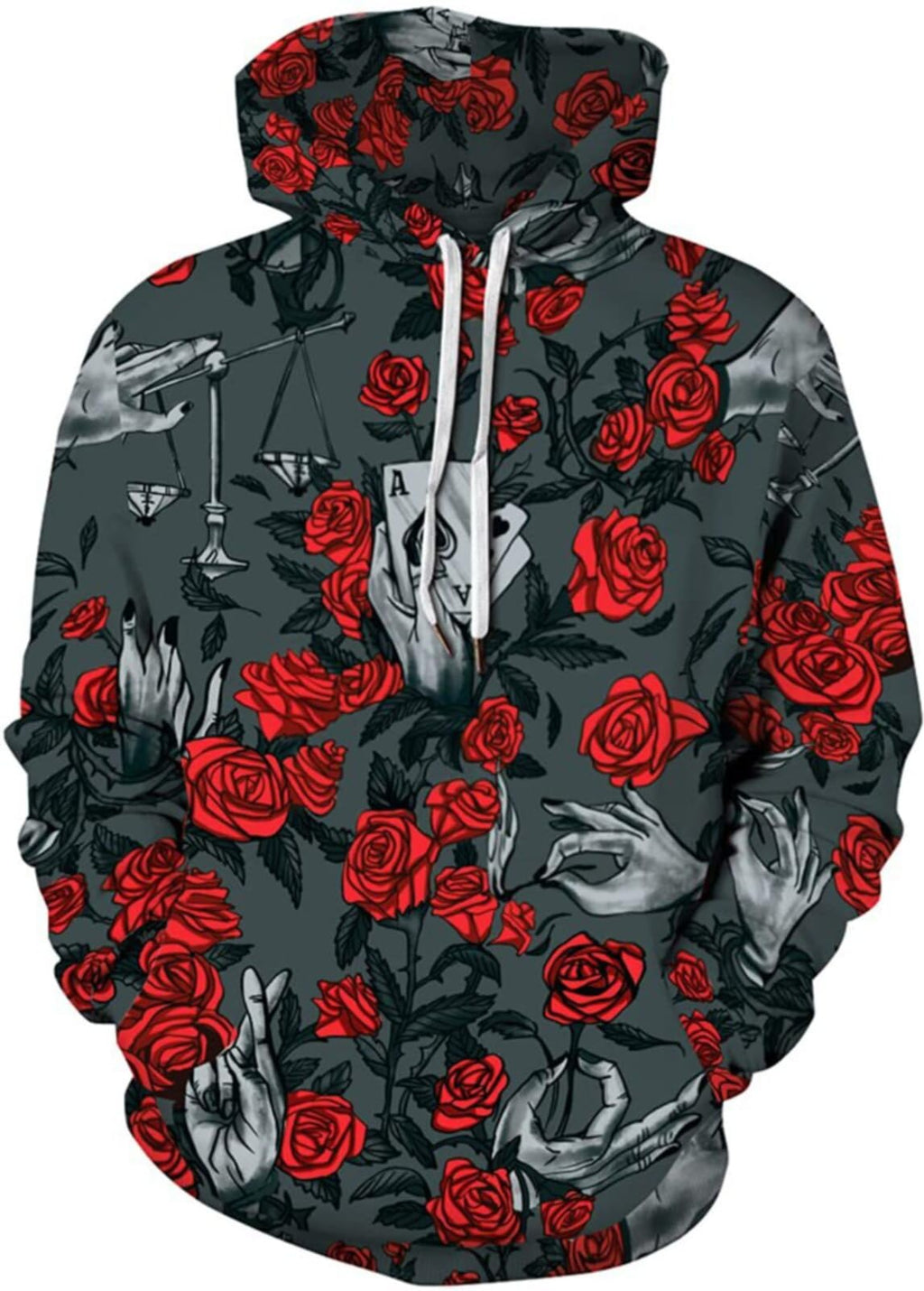 Hwycomfort Men's 3d Printed Novelty Hoodie Hip Hop Hoodies Street Graffiti Sweatshirt Casual Pockets Pullover