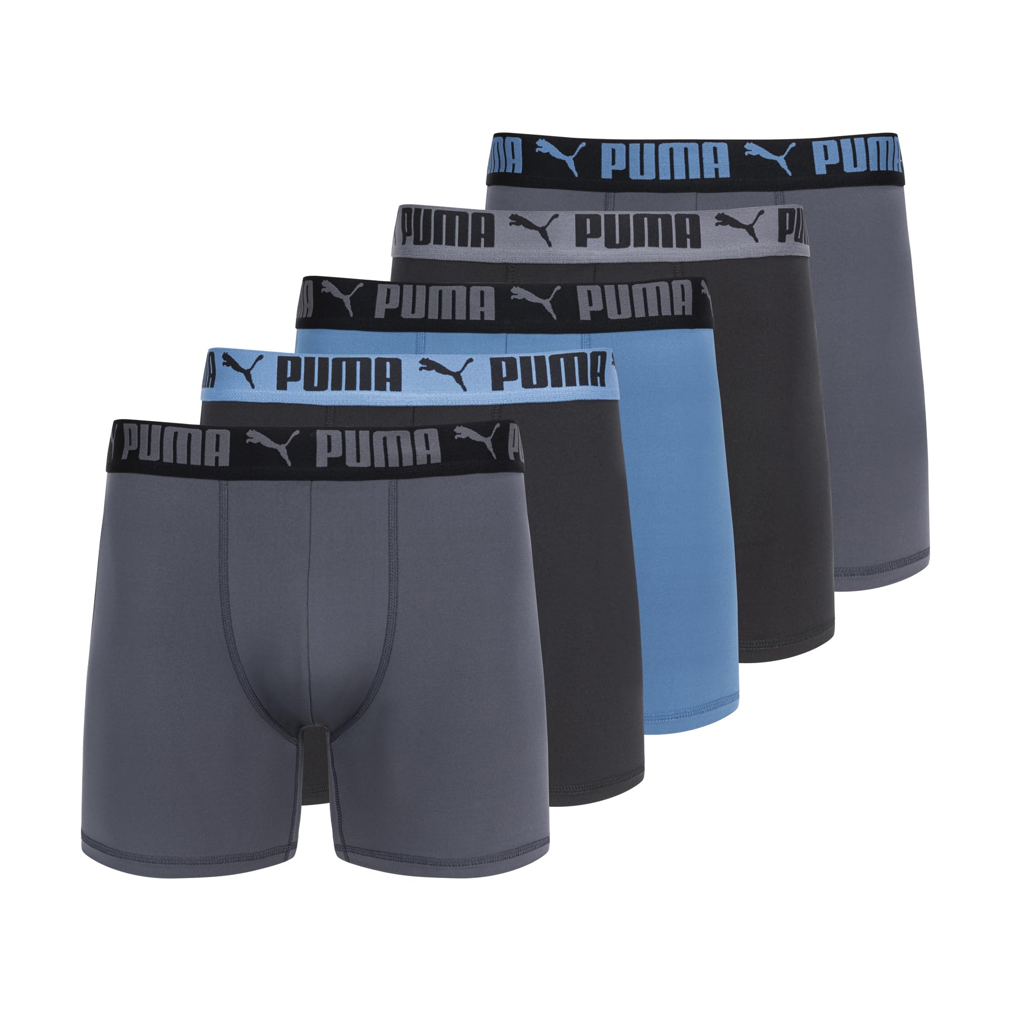 PUMA Men's 5 Pack Performance Boxer Briefs