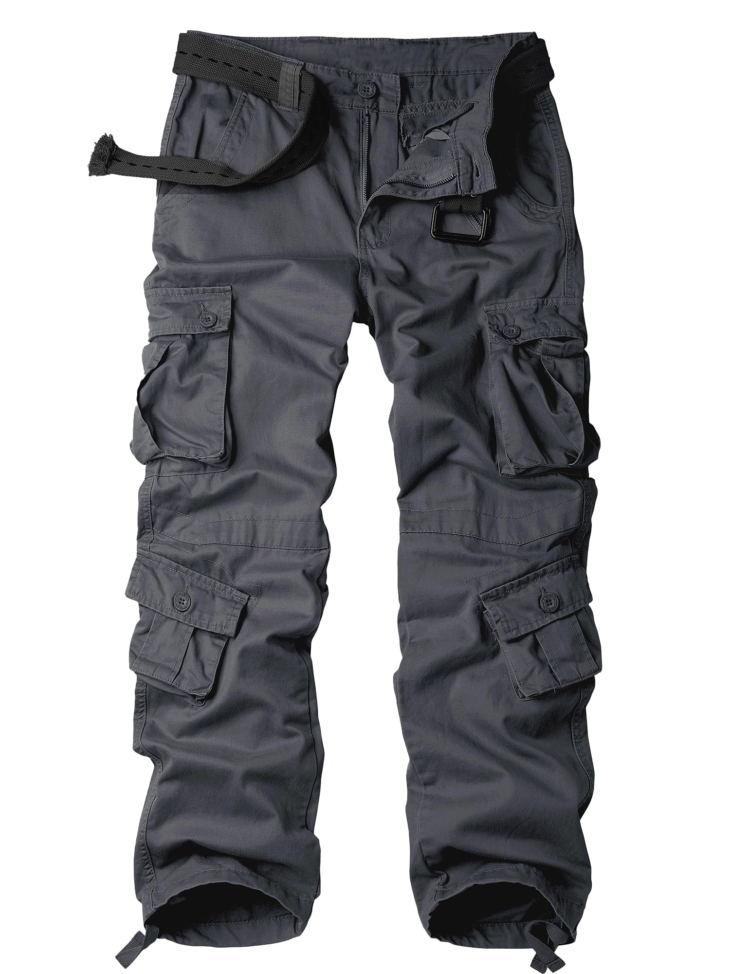 AKHIKING Men's Camo Cargo Work Pants Cotton Tactical Ripstop Casual Combat Pants with 8 Pockets