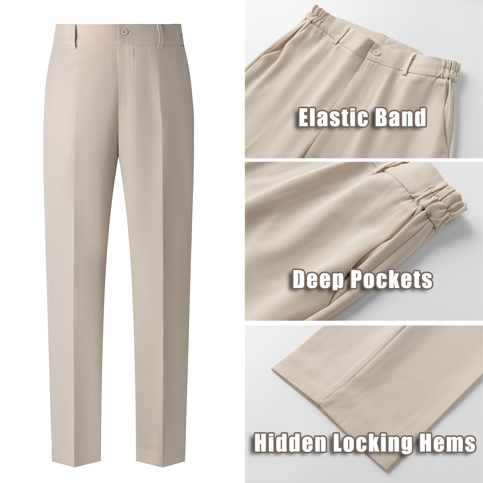 Women's 2 Piece Pant Suit Dressy Business Casual Outfits Notched Collar Blazer Professional Pantsuits Set for Work Office