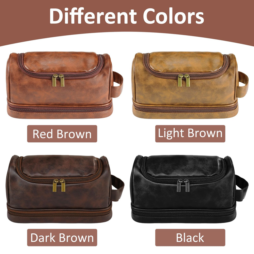 giftoria Personalized Toiletry Bag for Men,Gifts for Men,Christmas,Custom Leather Travel Bag Shave Kit,Engraved Pattern Text Dopp Kit,Ideas Gifts for him,Groomsmen,Anniversary,Dad,son,Husband,Father