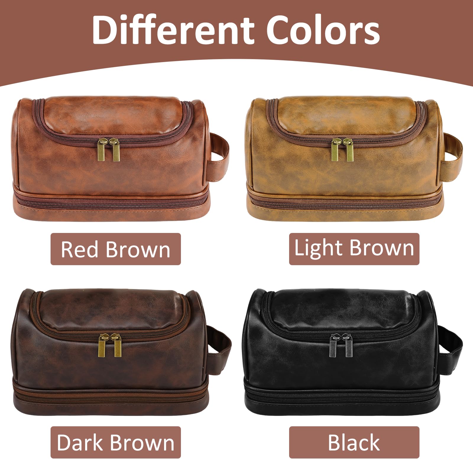 giftoria Personalized Toiletry Bag for Men,Gifts for Men,Christmas,Custom Leather Travel Bag Shave Kit,Engraved Pattern Text Dopp Kit,Ideas Gifts for him,Groomsmen,Anniversary,Dad,son,Husband,Father