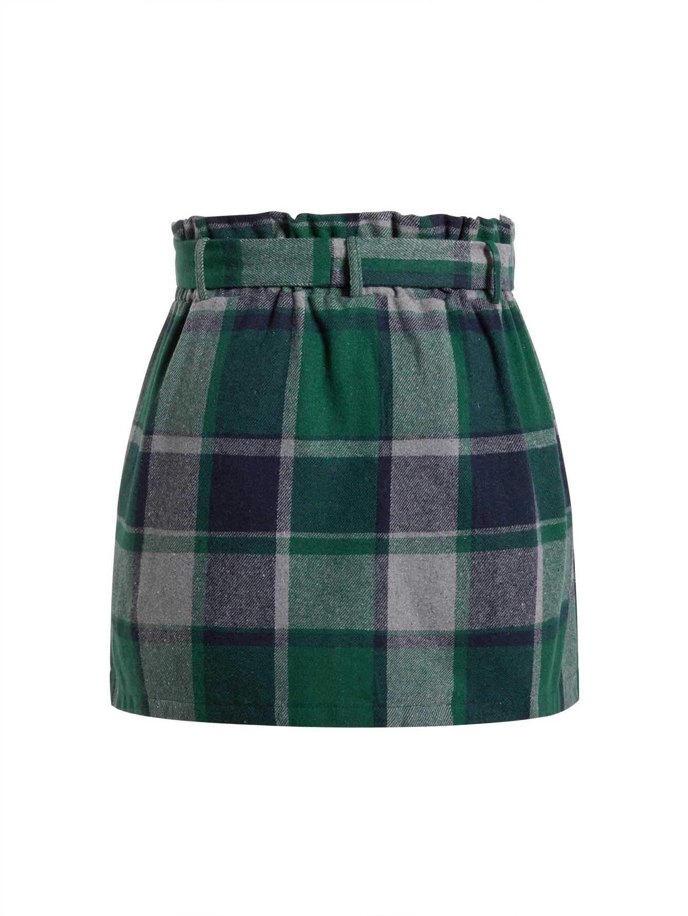 SweatyRocks Women's Plus Size Mini Skirt Plaid Flannel Short Skirts Going Out Outfits for Curvy Women