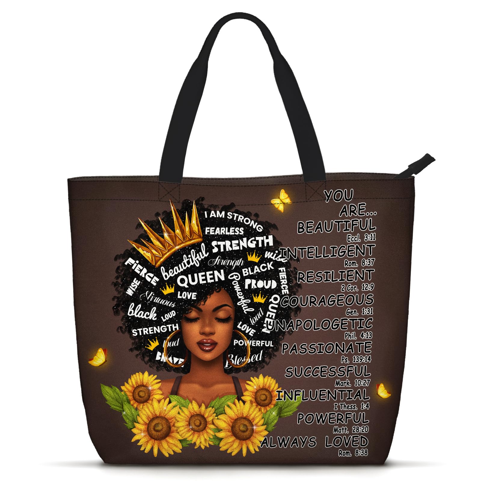 Foinior African American Black Women Tote Bag Black Girl Magic Shoulder Handbag For Work Travel Beach Shopping
