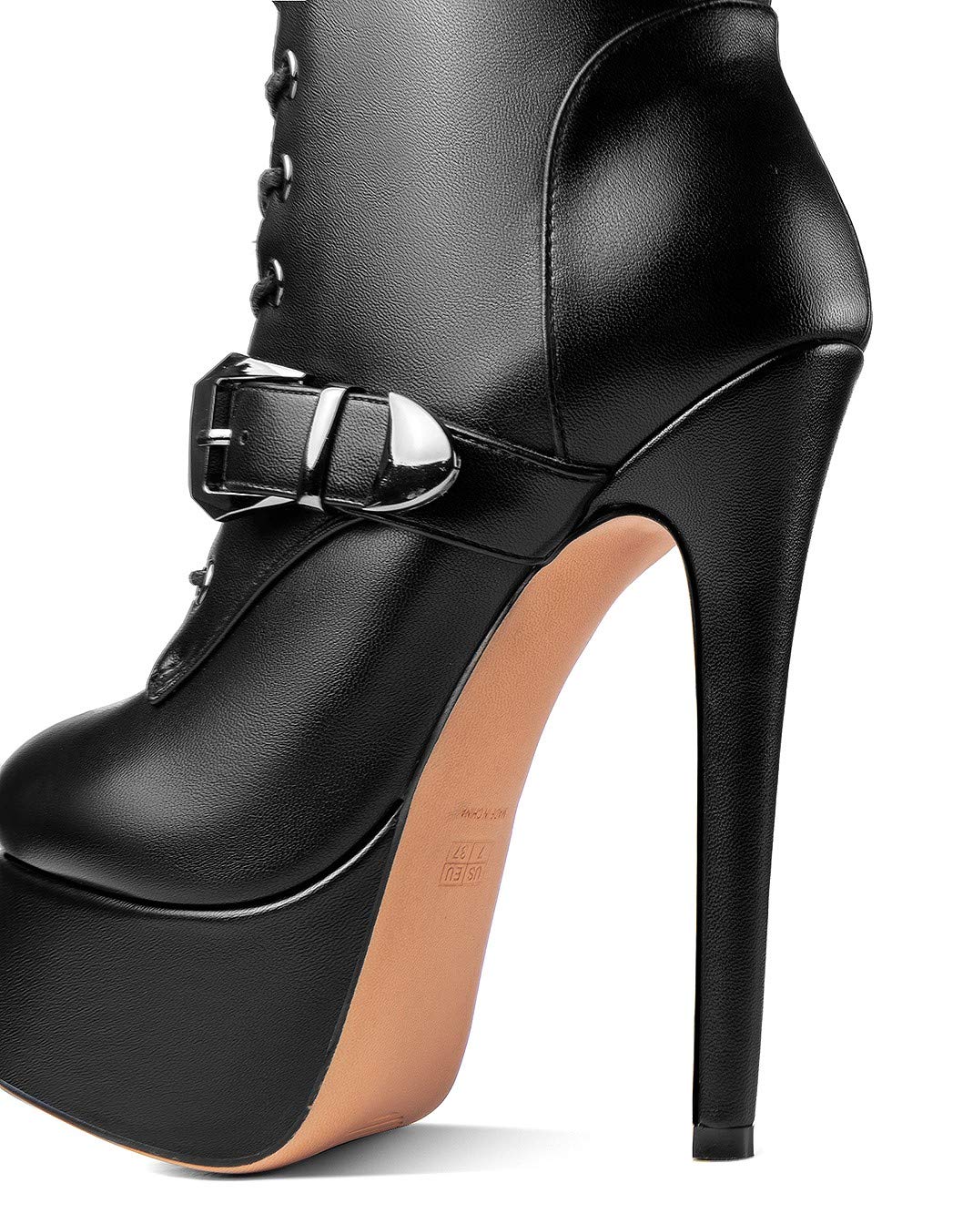 ANN CREEK 'Batian' Ultra High Stiletto Heels Platform Lace Up Boots
