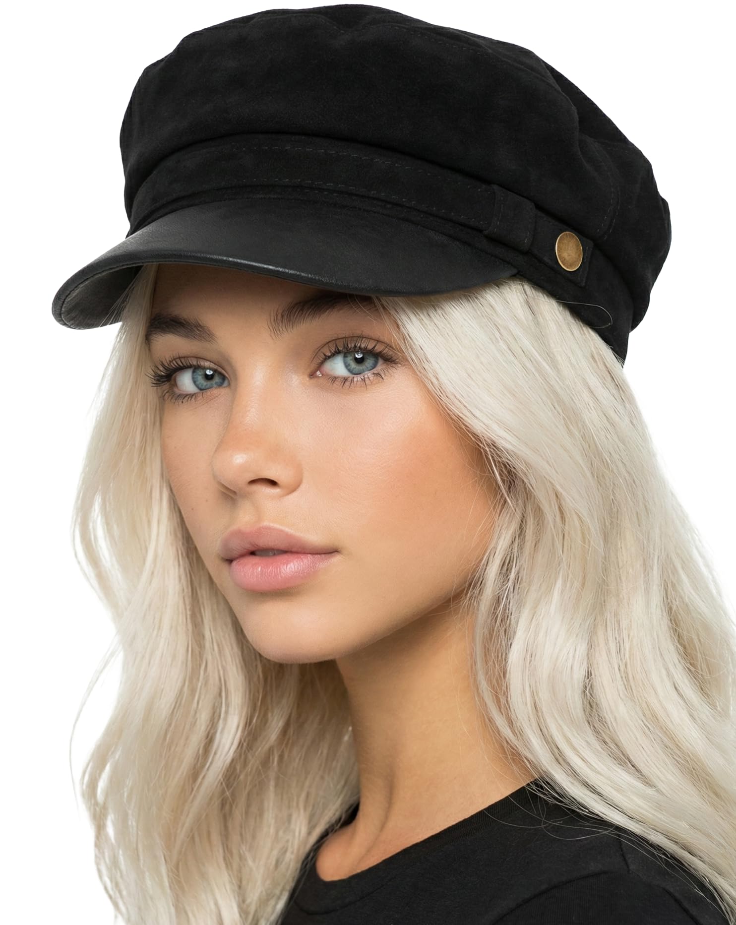 Funky Junque Newsboy Hat for Women – Trendy Greek Fisherman Cap, Classic Women's Baker Boy Newsies Hat, Ladies Fashion Caps