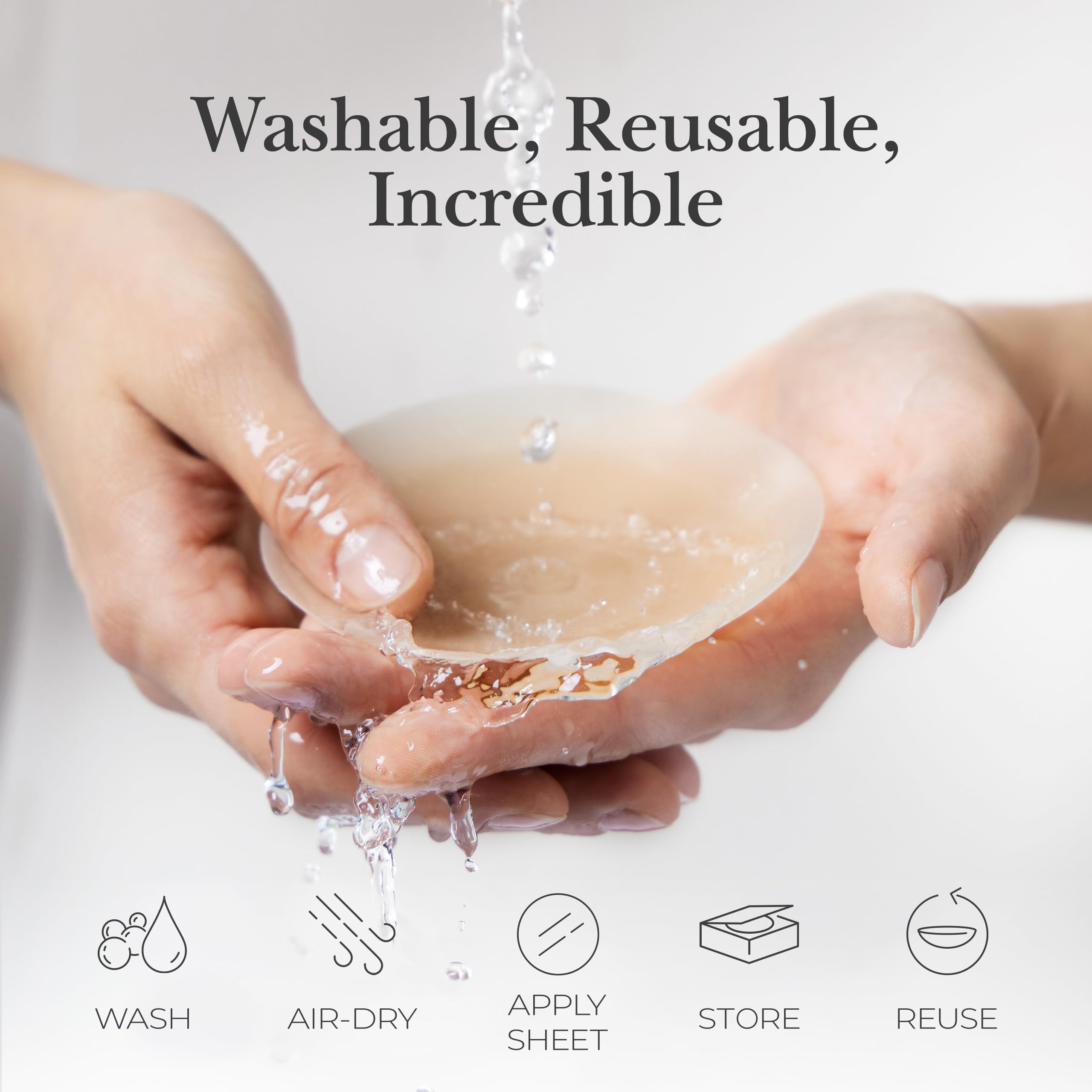 Nippies Reusable Nipple Covers for Women - Extra Thick, Teardrop & Semi-Circle Styles - No-Show Coverage for Backless Outfits