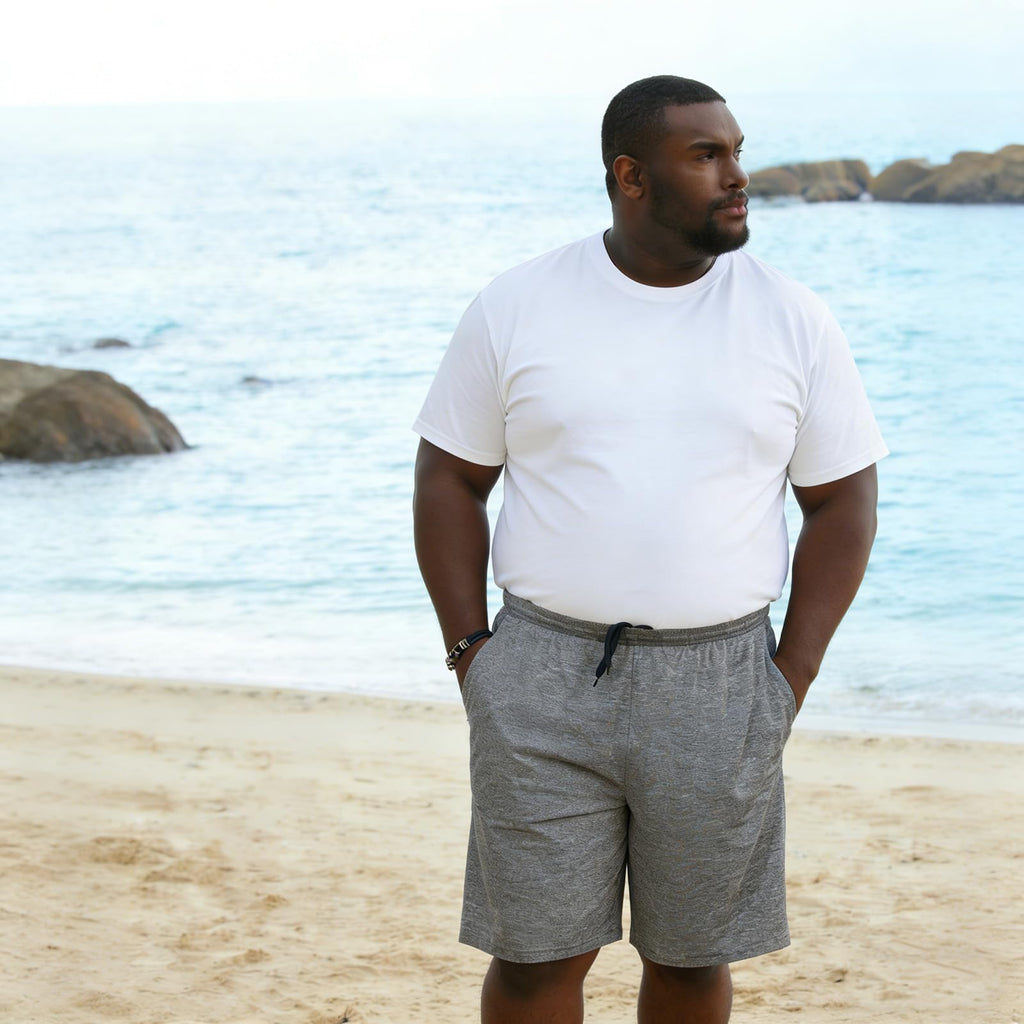 2XL-5XL Men's Big & Tall Dry-Fit Athletic Shorts, Sweat-Wicking Breathable Shorts Suitable Tall or Overweight Individuals