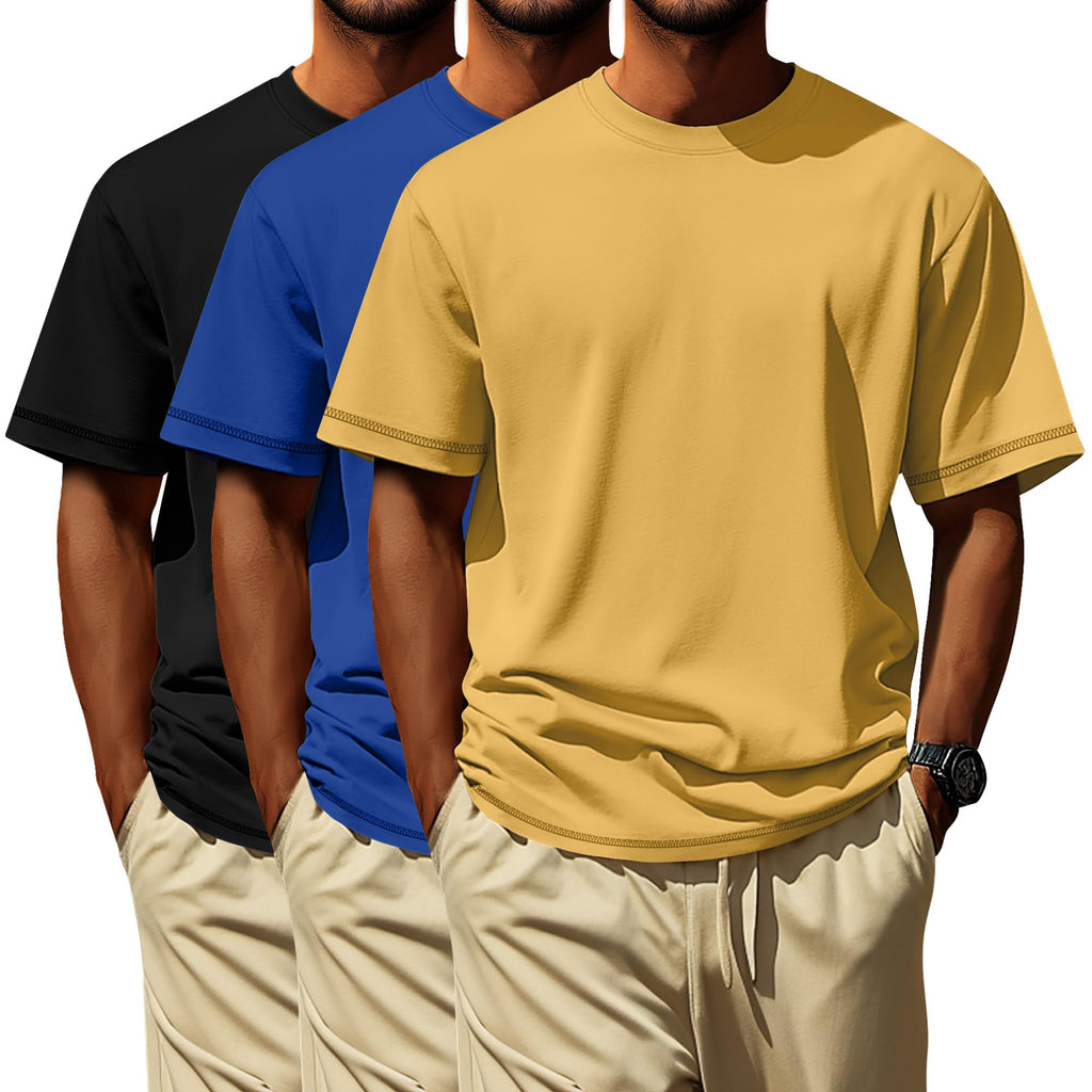 Neer 3 Pack Big and Tall Shirts for Men L-7xl, Short Sleeve Men Crewneck Tops Loose Casual Large T-Shirts Summer Basic Tee