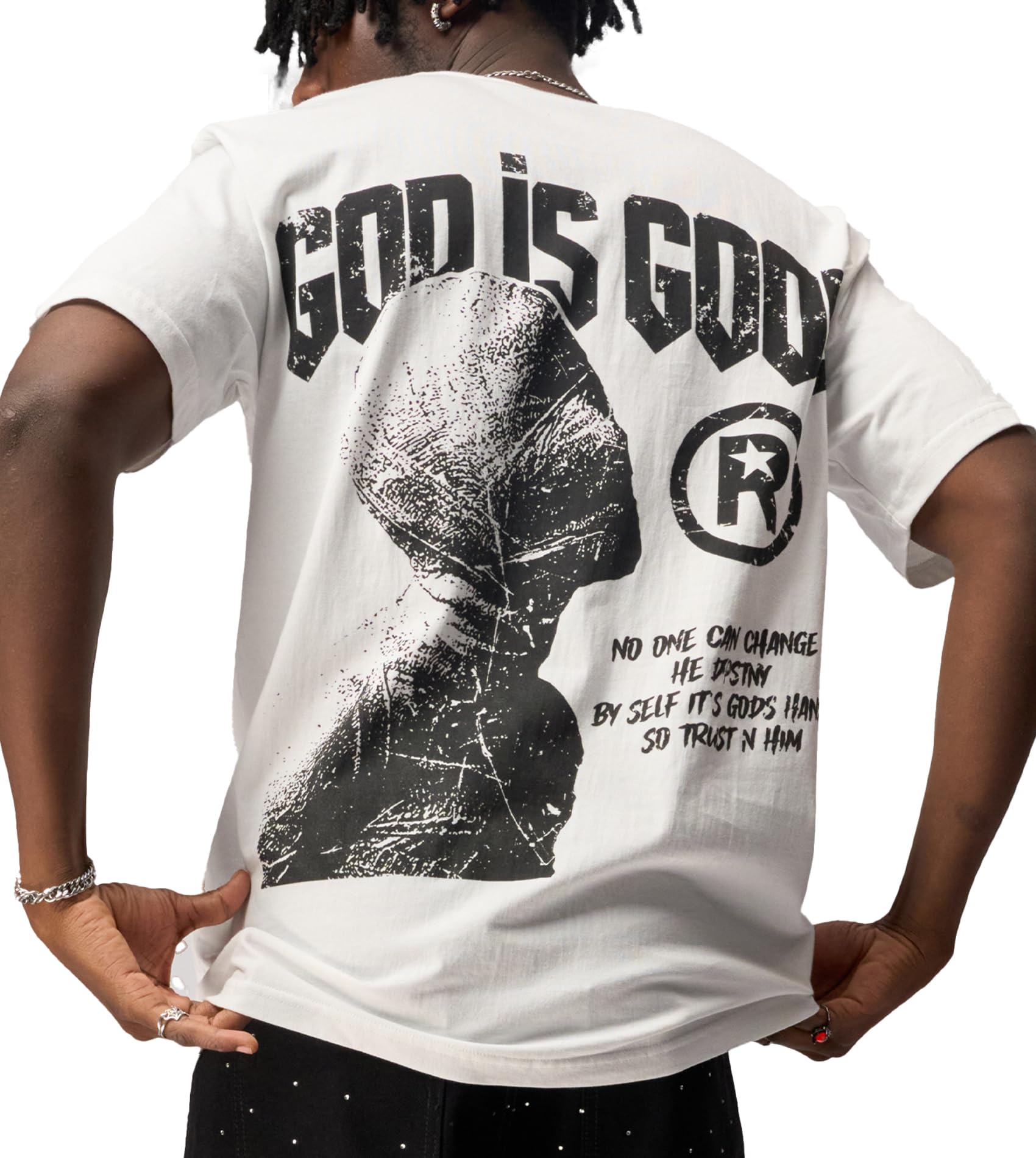 Sopula Studio Mens Graphic T-Shirts, Christian Tees Shirt Unisex Oversized Jesus Y2K Cotton Streetwear Top