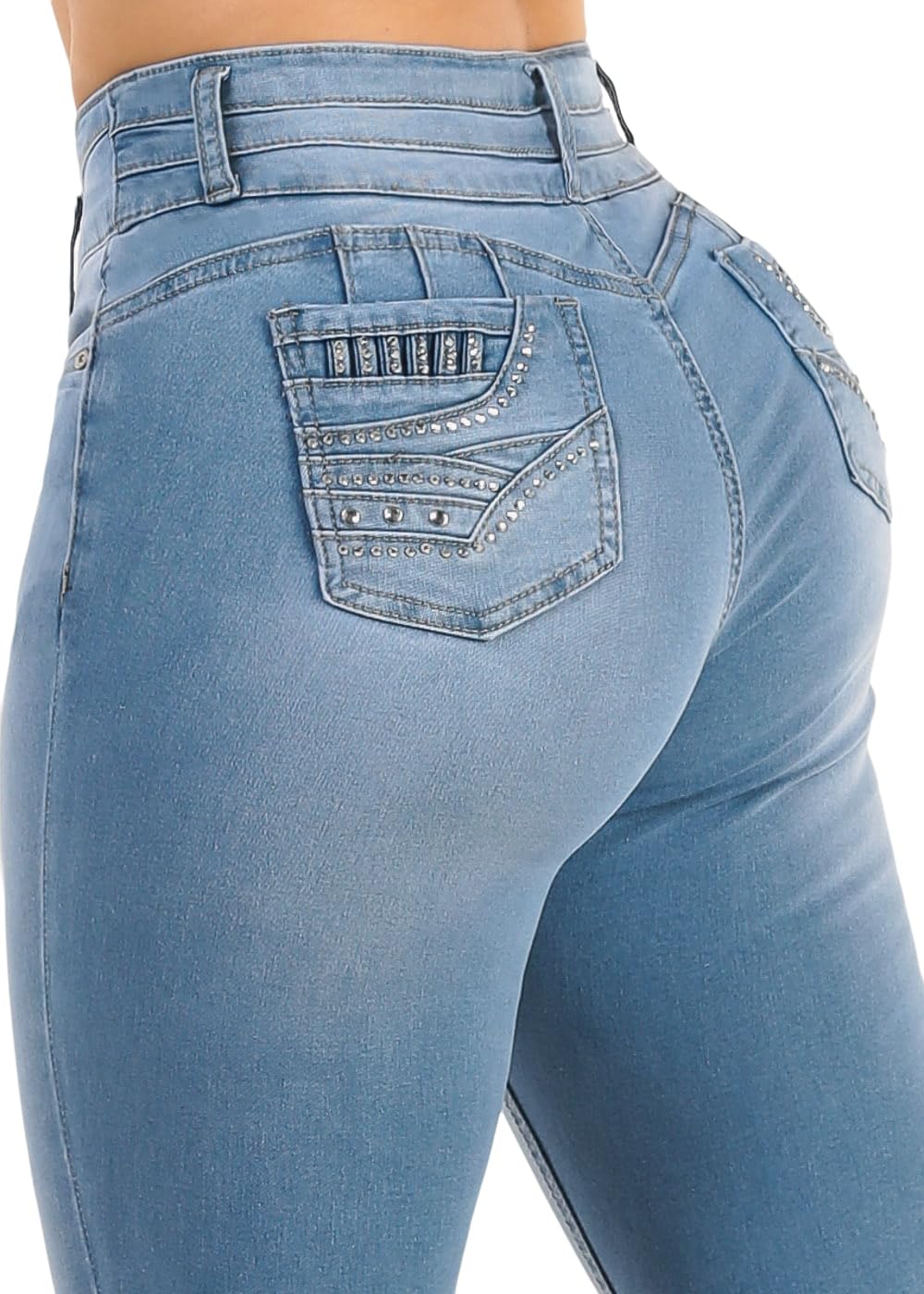 Moda Xpress High Waisted Butt Lifting Jeans for Women - Colombian Design Jeans Levanta Cola