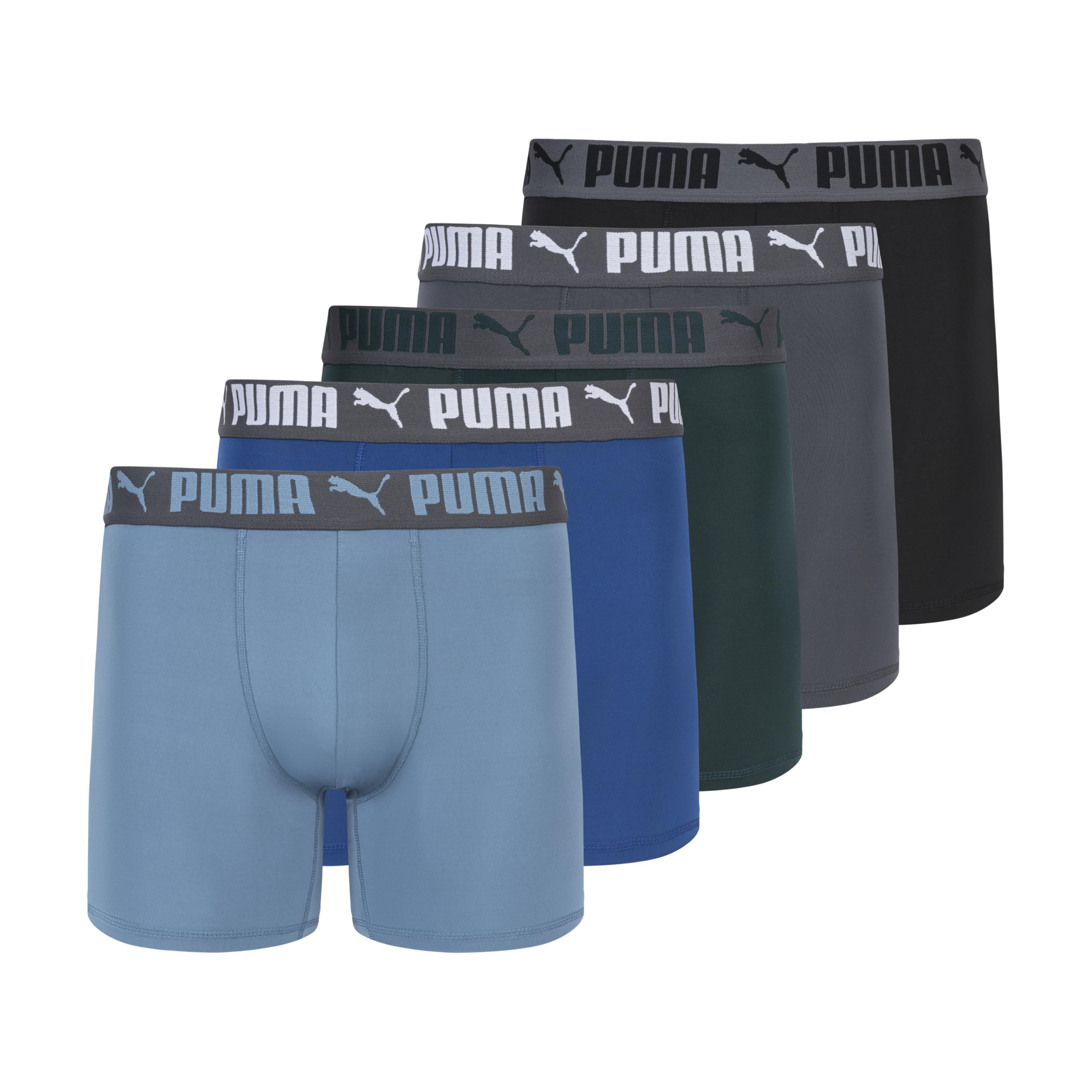 PUMA Men's 5 Pack Performance Boxer Briefs