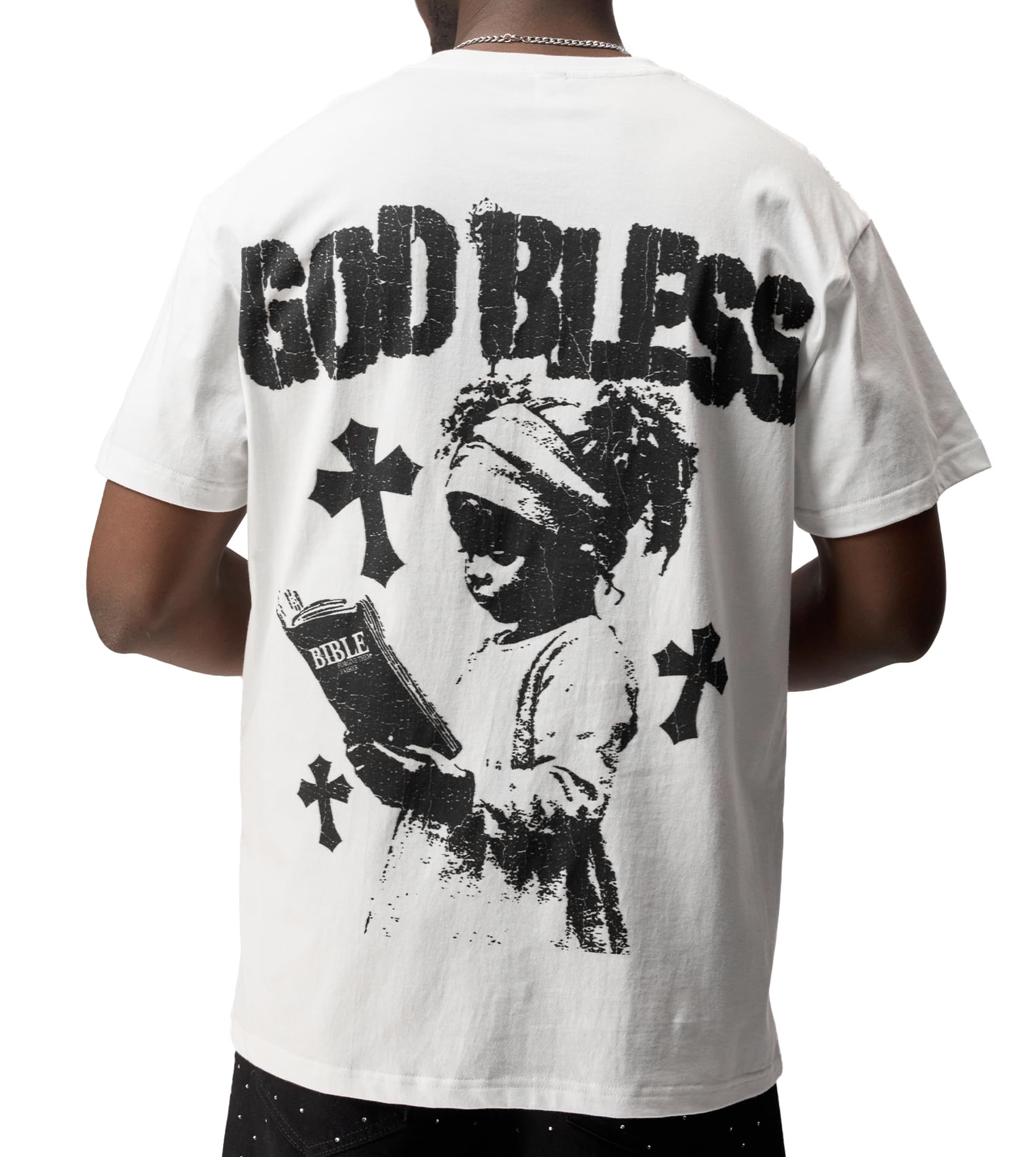Sopula Studio Mens Graphic T-Shirts, Christian Tees Shirt Unisex Oversized Jesus Y2K Cotton Streetwear Top