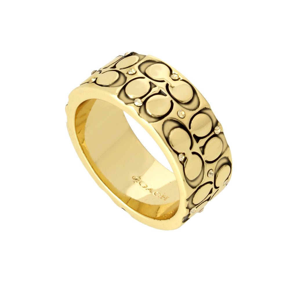 COACH Women's Signature Logo Quilted Band Ring