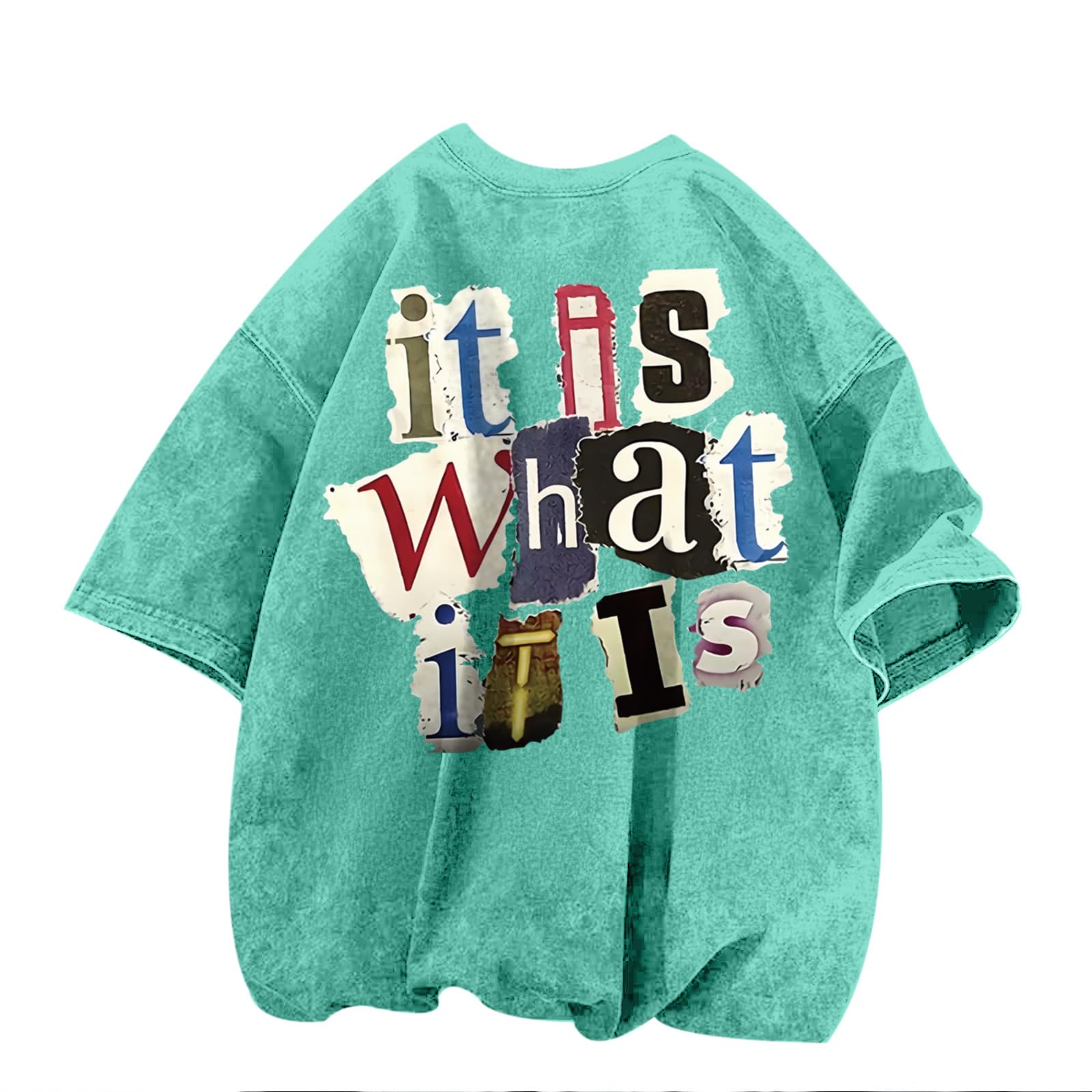 Zoemghc Men's Graphic Tees Funny Letter Print Vintage Oversize T Shirts Acid Wash Shirt Streetwear Rapper Casual Tee Top