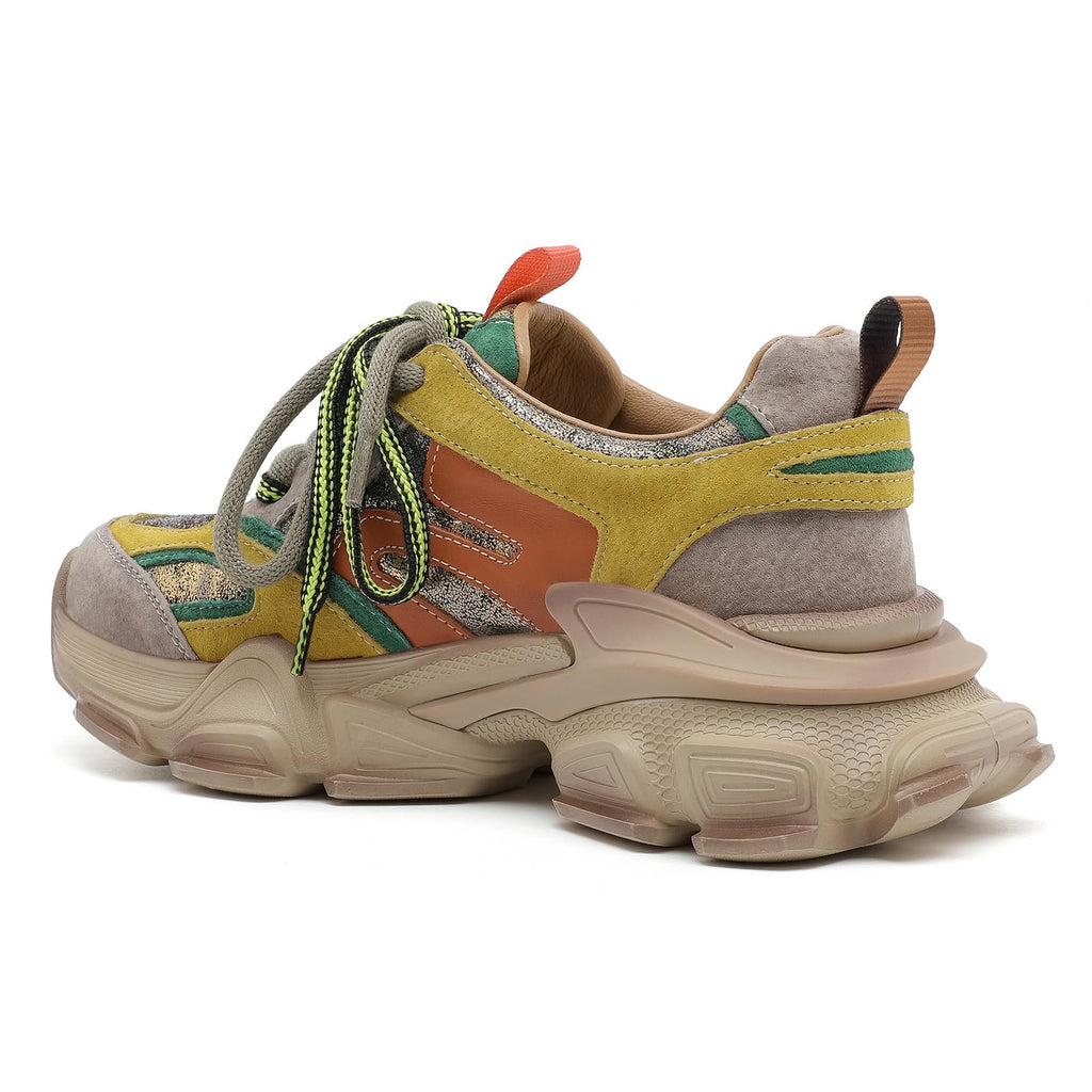 Drikler Women's Chunky Platform Comfort Orthopedic Wedge Walking Shoes Fashion Lace Up Casual Non-Slip Running Shoes