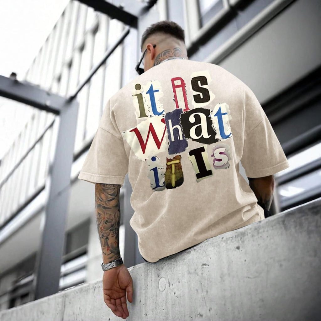 Zoemghc Men's Graphic Tees Funny Letter Print Vintage Oversize T Shirts Acid Wash Shirt Streetwear Rapper Casual Tee Top