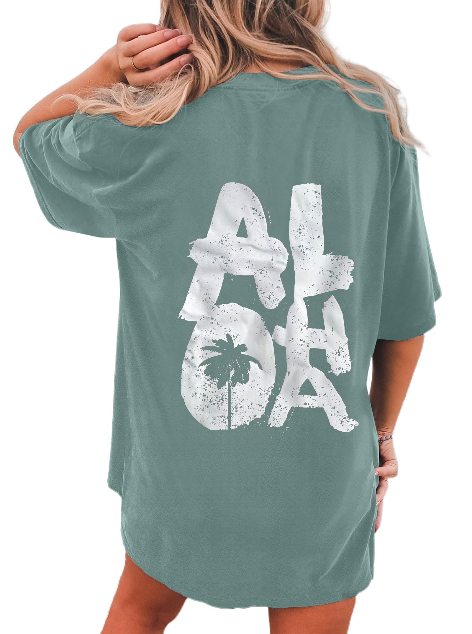 CSDAJIO Women's Trendy Oversized T Shirt Graphic Tee Crewneck Short Sleeve Loose Cute Going Out Summer Tops