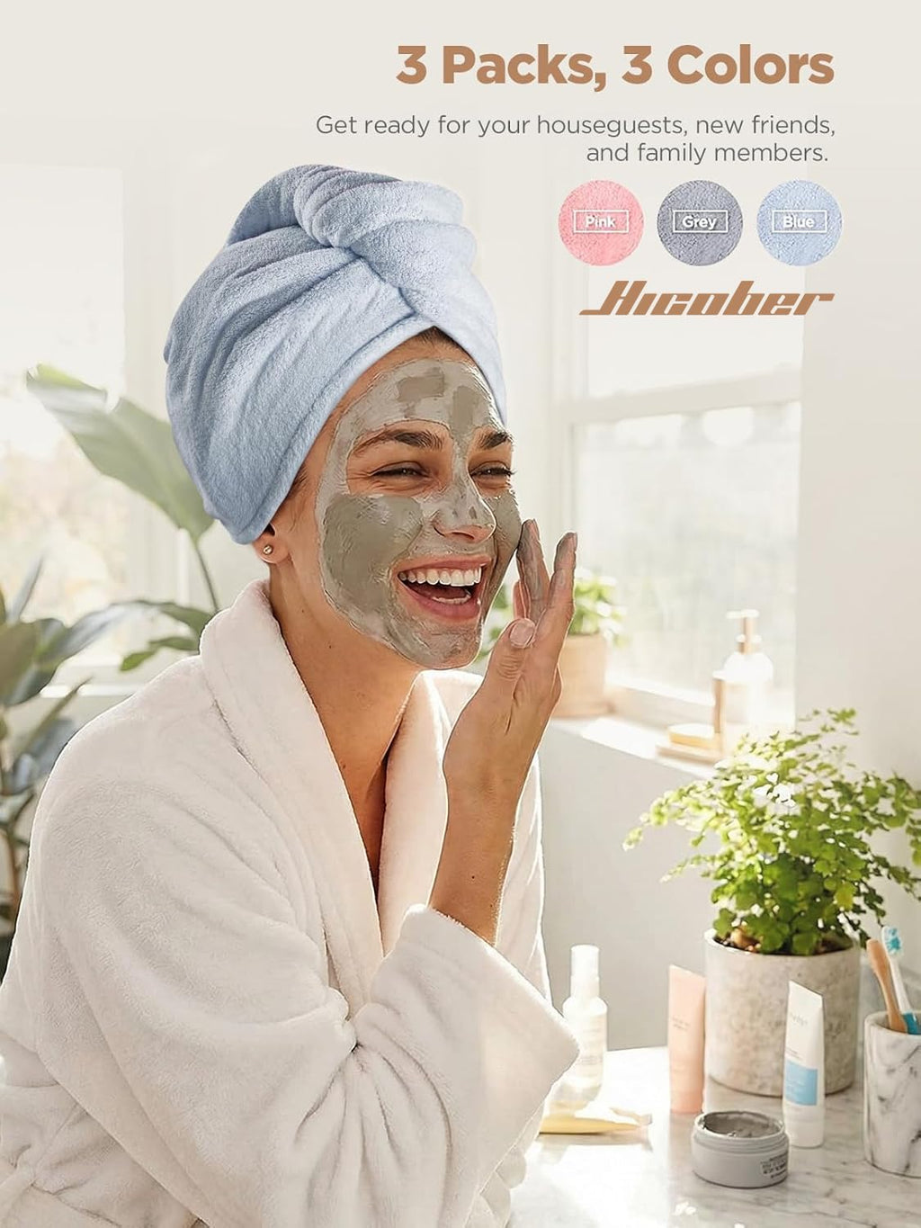 Hicober Microfiber Hair Towel