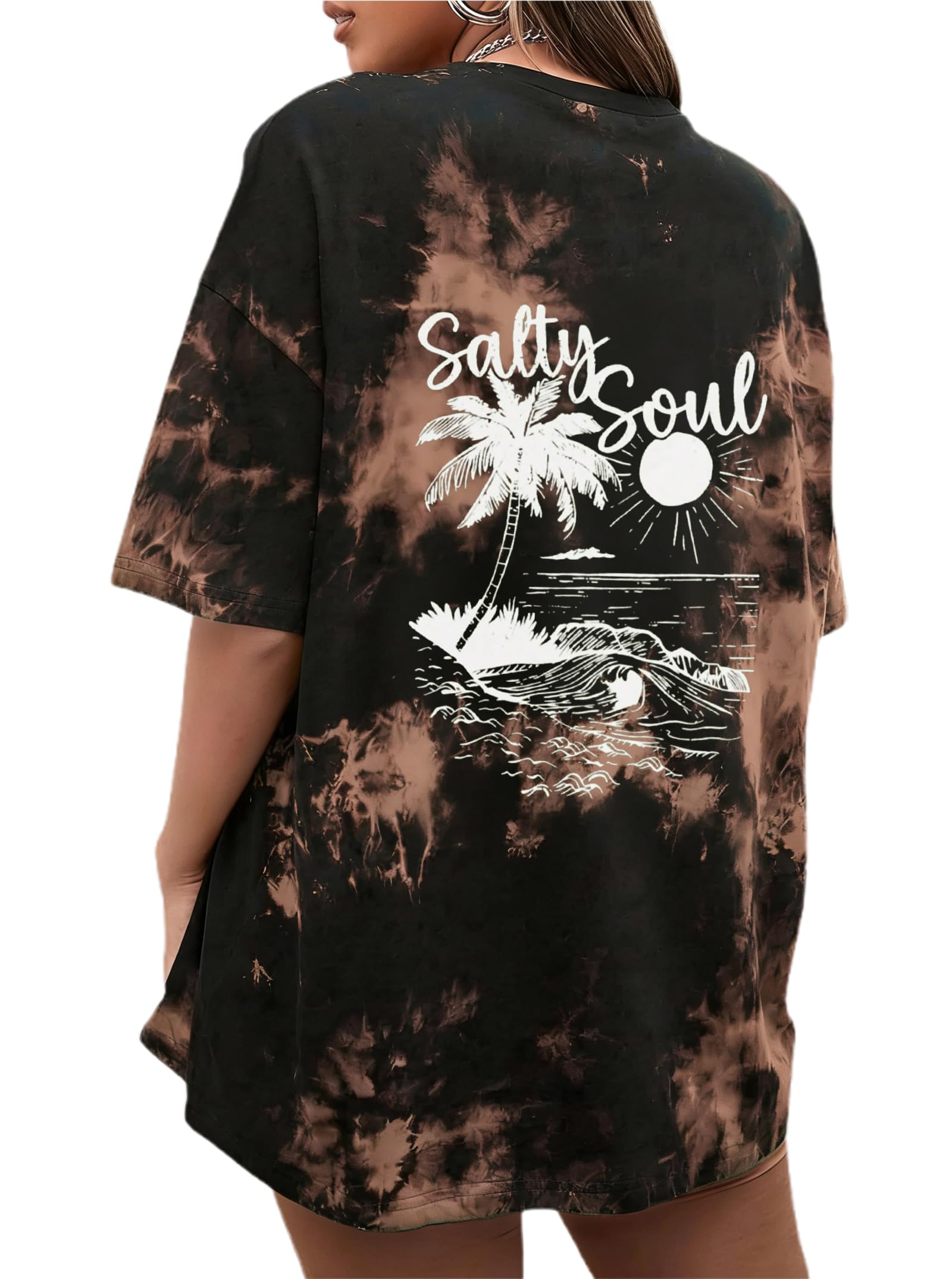 CSDAJIO Women's Trendy Oversized T Shirt Graphic Tee Crewneck Short Sleeve Loose Cute Going Out Summer Tops