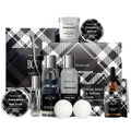 PEARLWORLD Bath Set with Ocean Scented Spa Gifts for Men, Christmas Birthday Self Skin Care Set for Men, Spa Gift Baskets for Him, 12Pcs Men's Spa Kit Gifts for Bath Spa