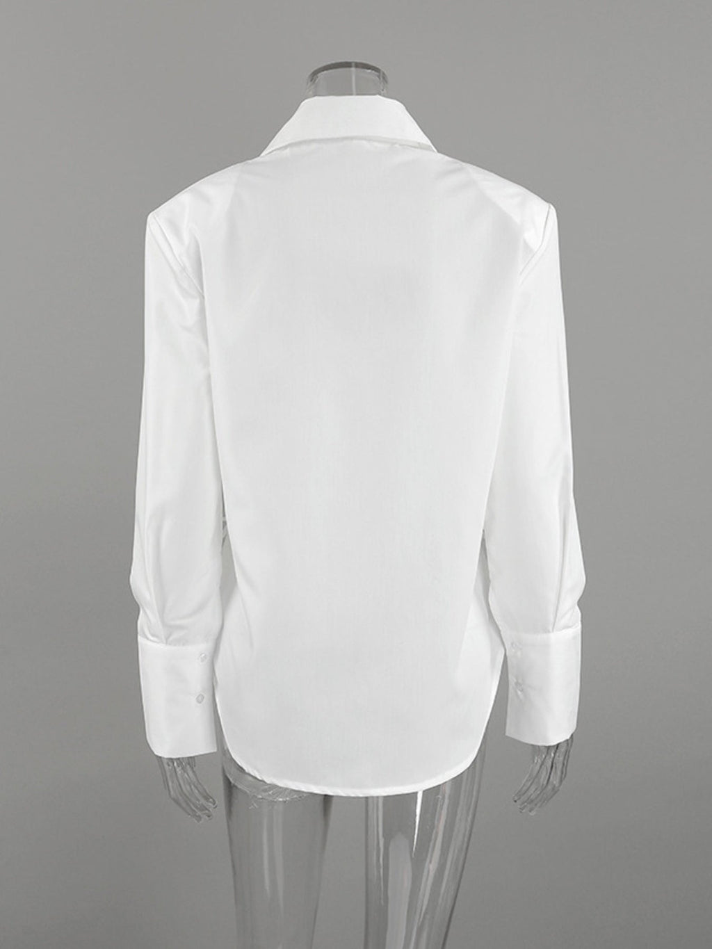 White Side Lace Up Button Up Shirt