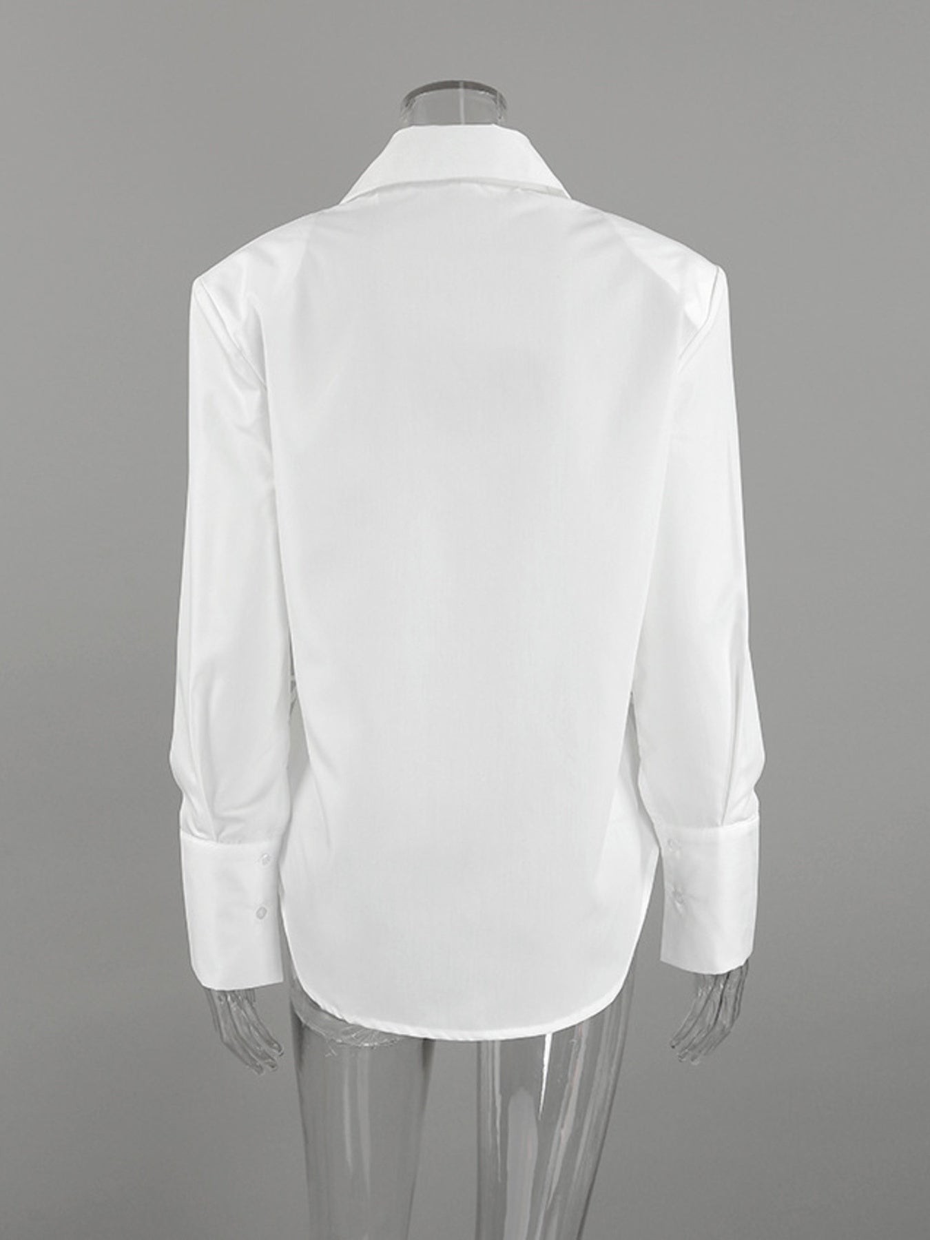 White Side Lace Up Button Up Shirt