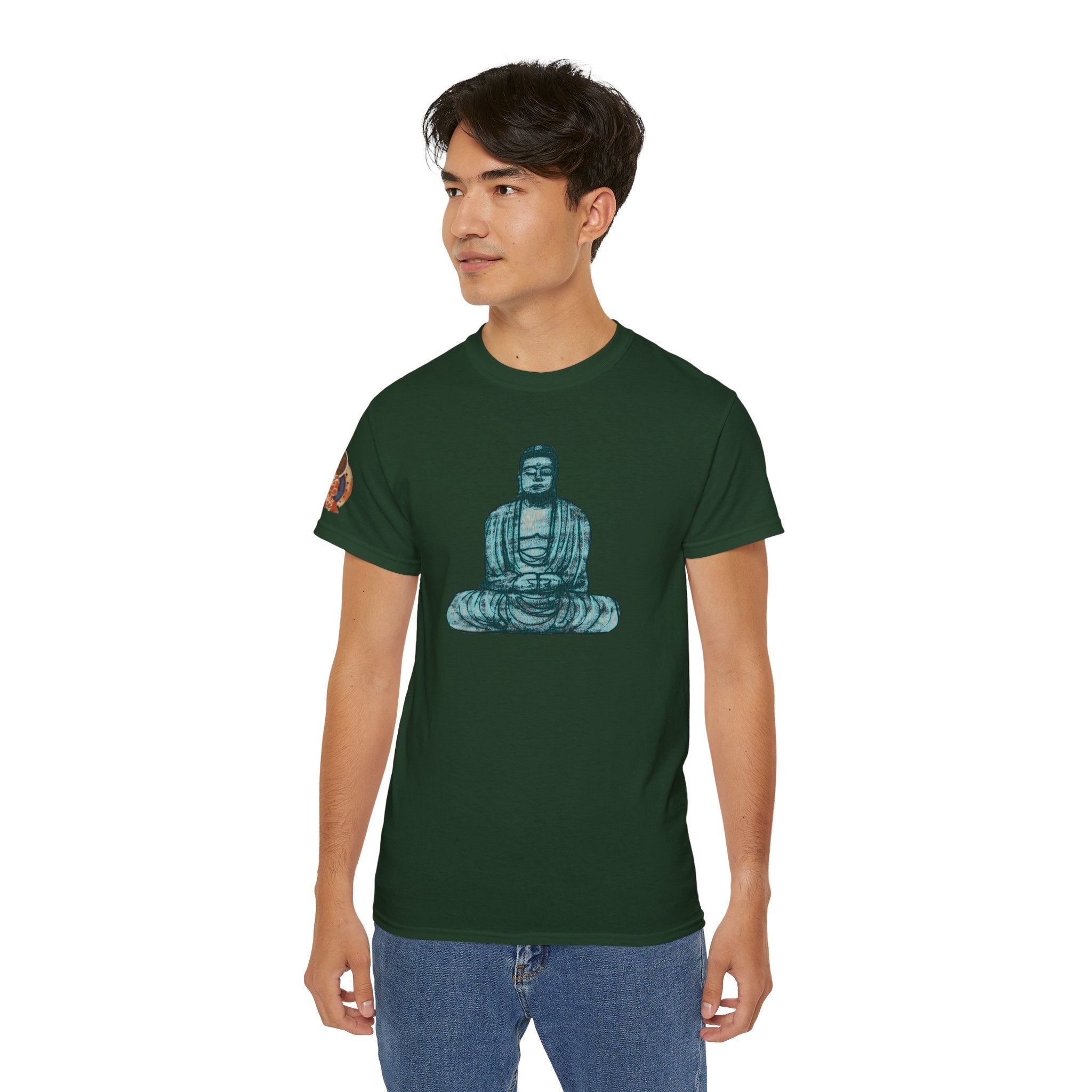 Fine Art Buddha Chalk Drawing Print Unisex Ultra Cotton Tee