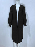 Women's Knitted Plus Size Long Cardigan w/ Pocket