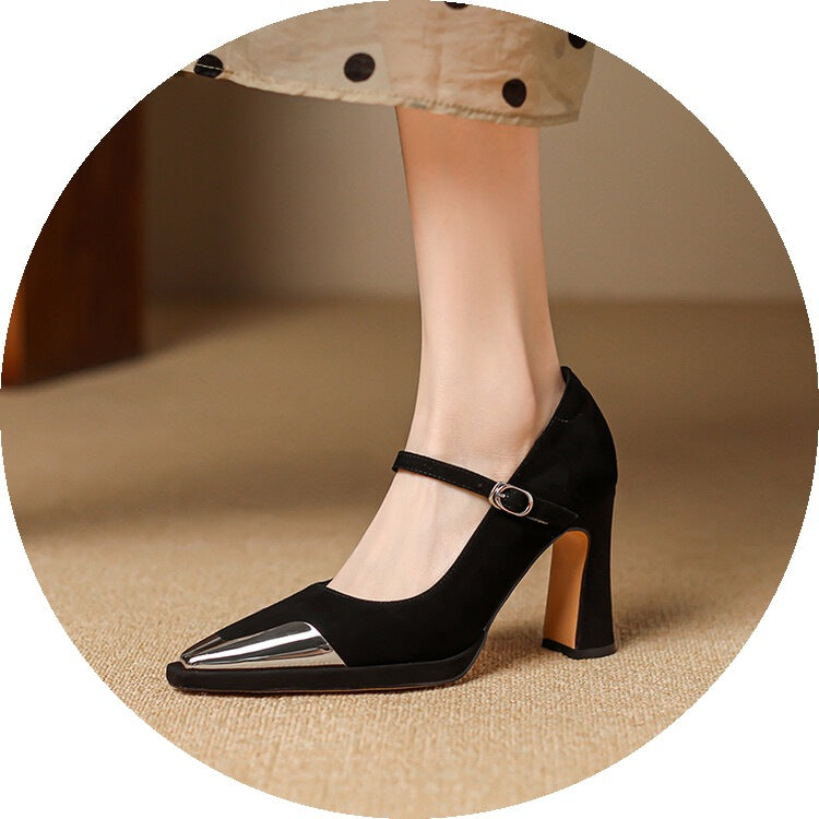 Retro Square Toe Mary Jane Heels