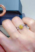 2 Carat Yellow Brilliant Round Cut Sparkala™ Pure Sterling Silver Ring