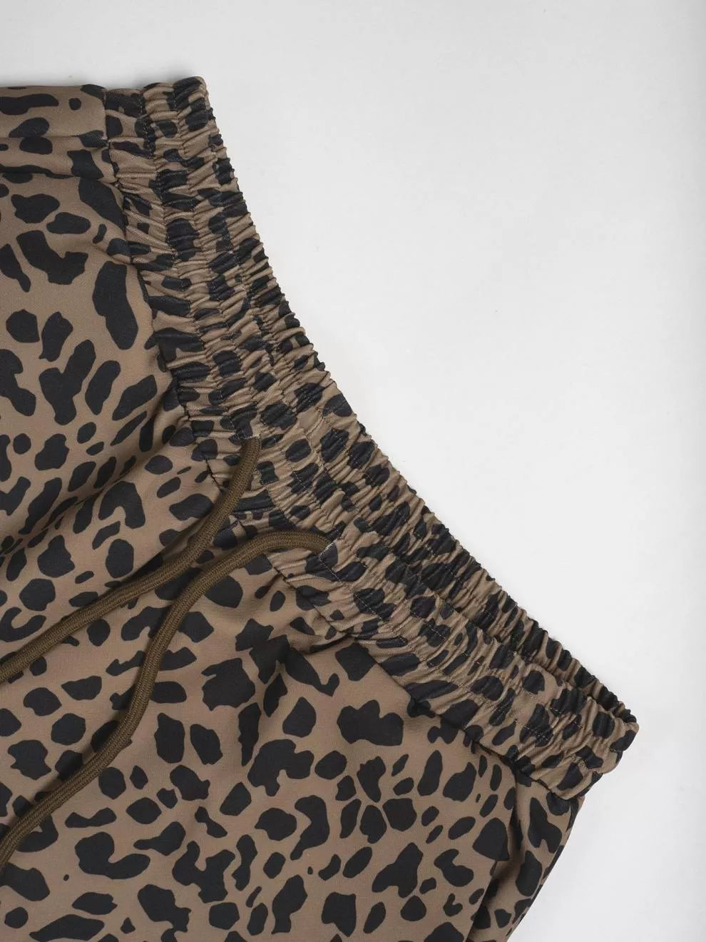 Women's Leopard Print Drawstring Wide Leg Pants Comfy Casual