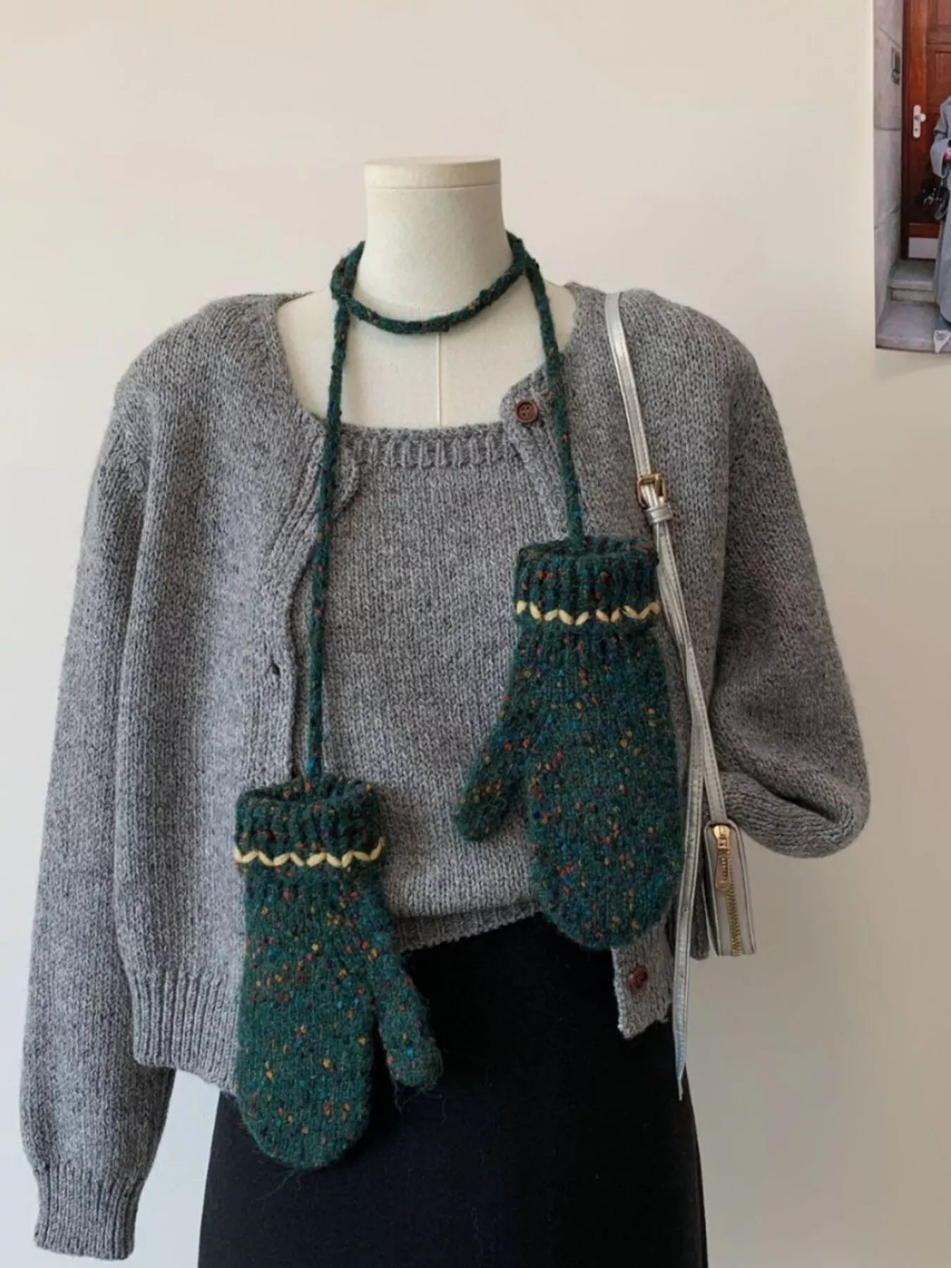 Wool Knitted Mitten Gloves - Cozy Winter Warmth
