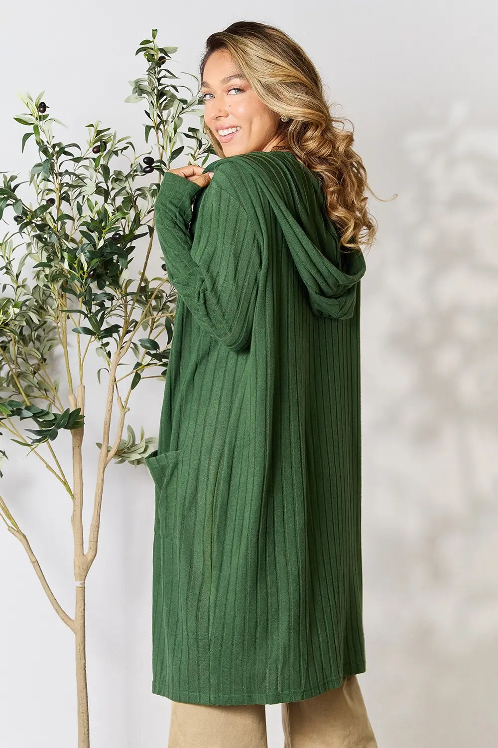 Basic Bae Full Size Hooded Cardigan