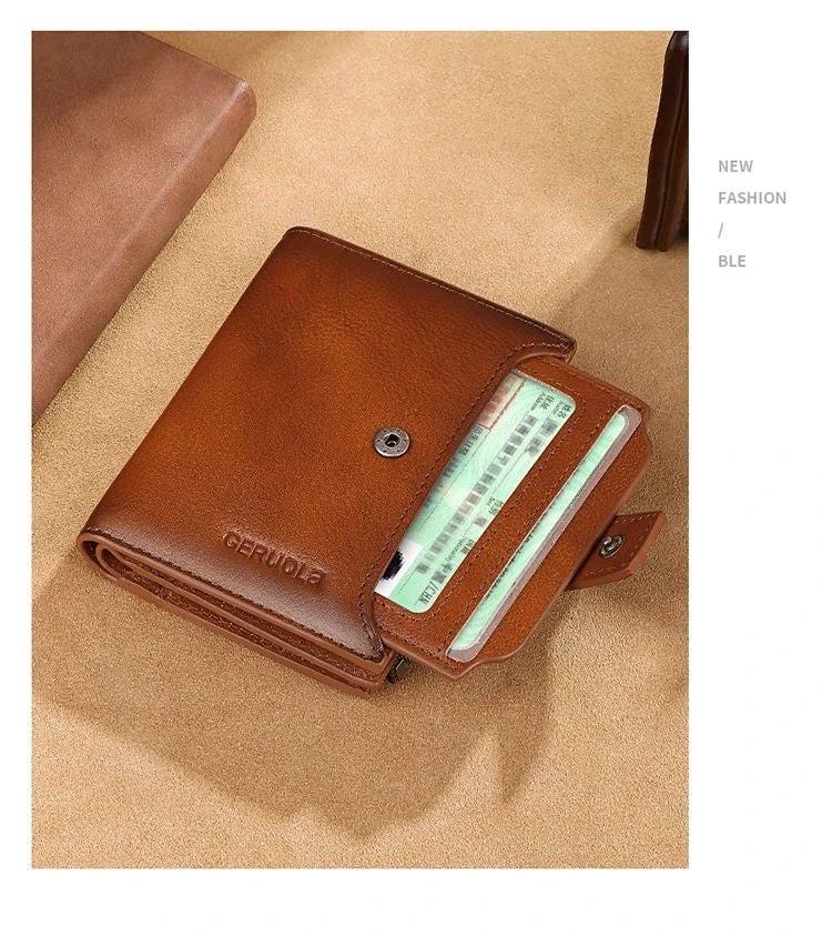 Men's Short Large Capacity Multiple Card Slots Multifunctional Zipper Small Wallet