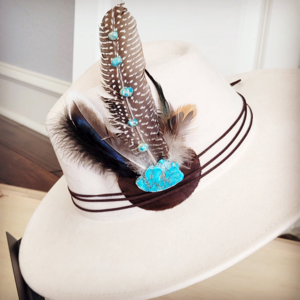 Regalite Accent Turkey Feather & Leather Hat Band Only 954t
