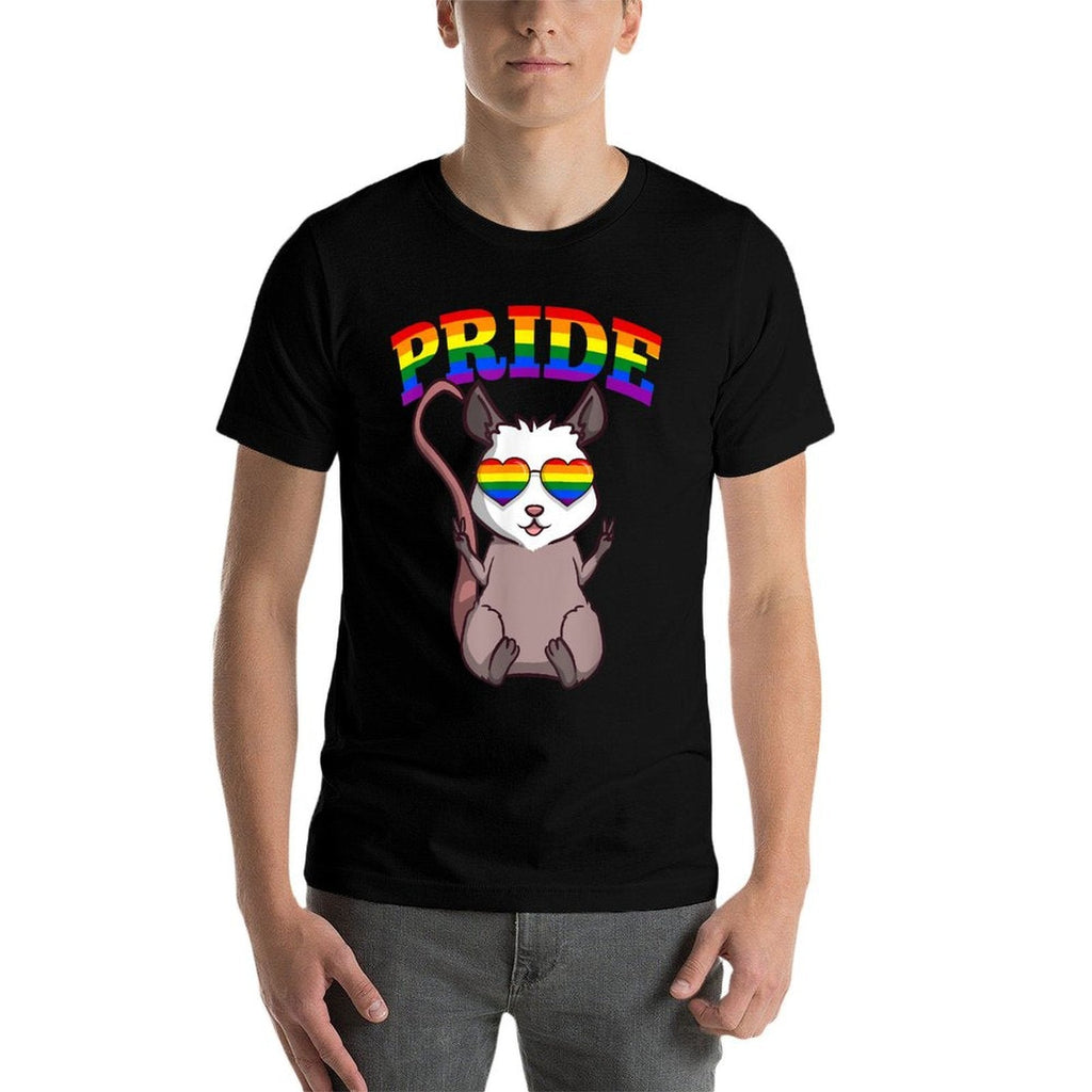LGBT Possum Gay Pride Rainbow LGBTQ Cute Opossum  Tagless Design T-Shirt