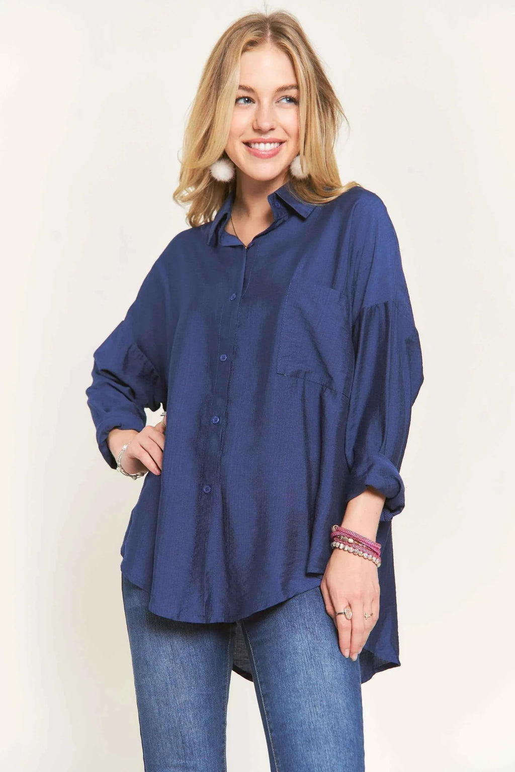 ADORA Button Down Linen Women's Blouse