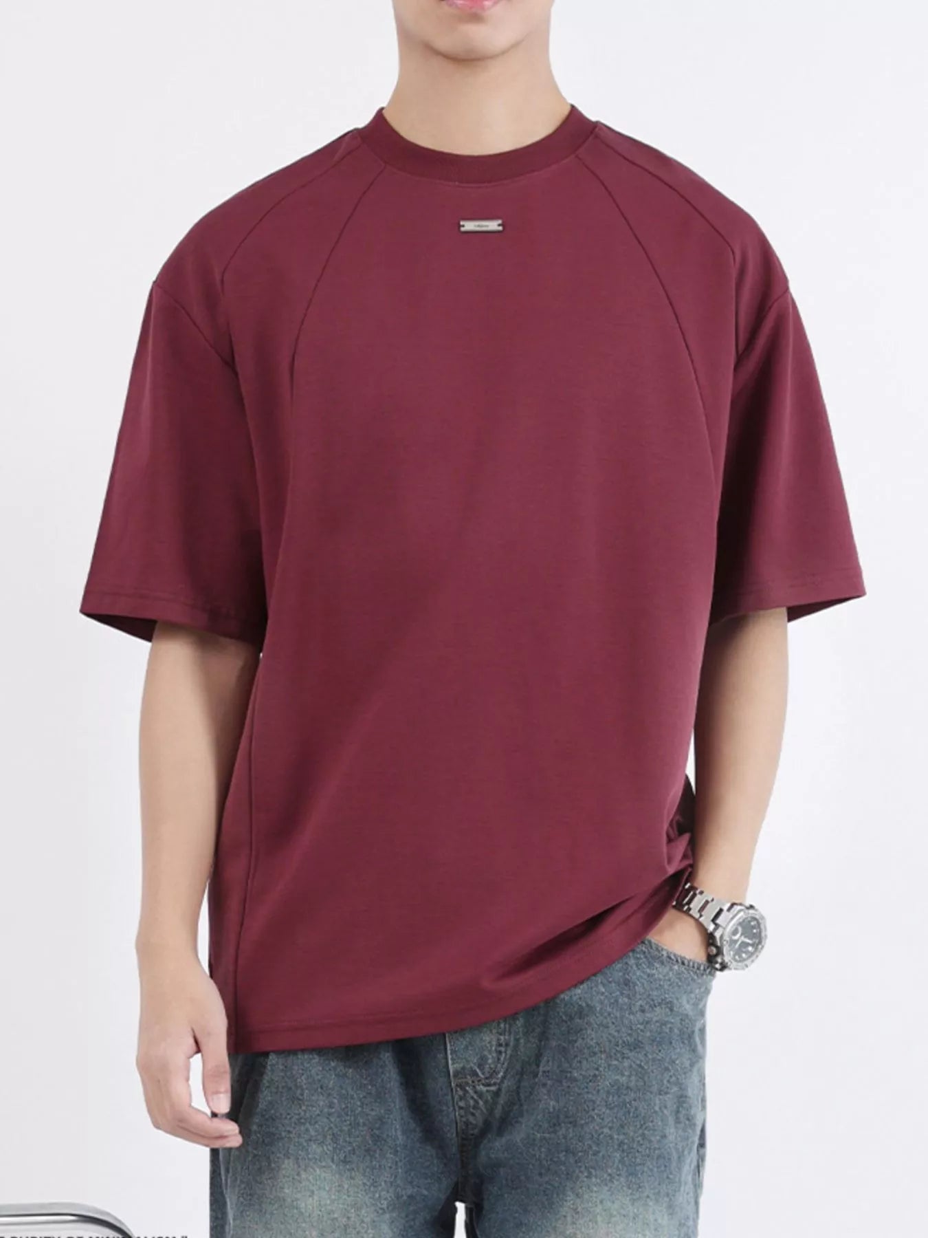 Men's Plus Size Round Neck Relaxed-Fit T-Shirt
