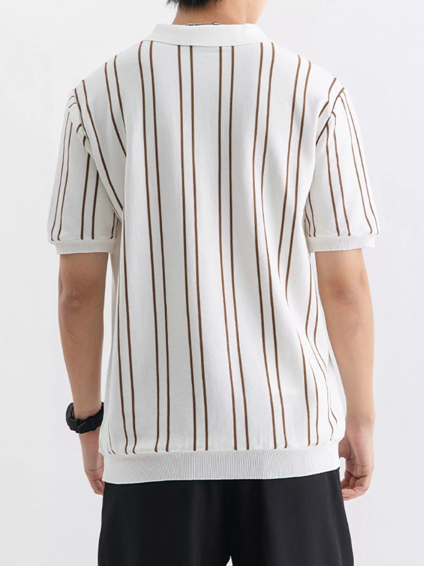 Men's Plus Size Striped Casual Fit Polo
