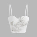 Sexy Fishbone Bralette with Rhinestone and Bead Embellishment